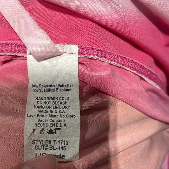 Pink and pastel striped halter top with metal ring detail. - Picture 5 of 5